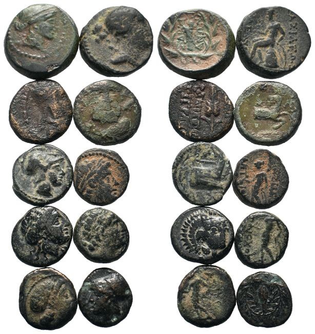 A mixed Lot of 10 Ancient Coins,About fine to about very fine. LOT SOLD AS IS, N...