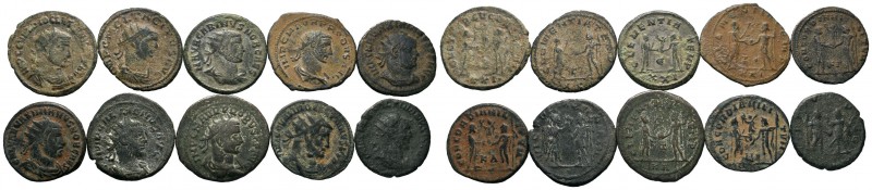 A mixed Lot of 10 Ancient Coins,About fine to about very fine. LOT SOLD AS IS, N...