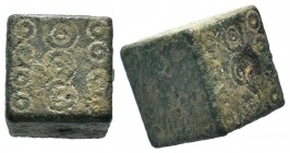 Roman Bronze Dice,About fine to about very fine. 
Weight: 58,46 gr
Diameter: 19,50 mm