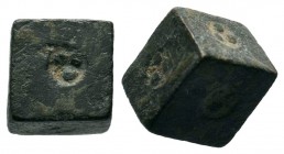 Roman Bronze Dice,About fine to about very fine. 
Weight: 5,91 gr
Diameter: 7,50 mm