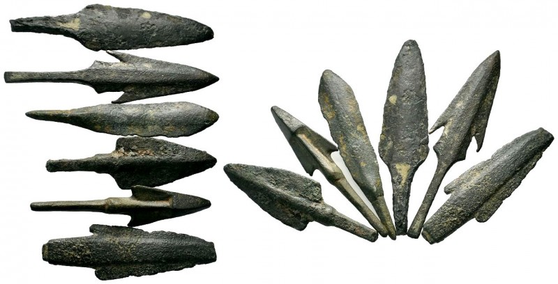 Selected 6x Arrow Heads.Iron Age, c. 1200 - 690 B.C. Biblade Bronze arrowhead, C...