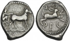Rhegium. Drachm. An extremely rare variety, only four specimens listed in Caltabiano.