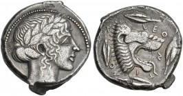 Leontini. Tetradrachm.
From a Swiss collection of the 1920’s.