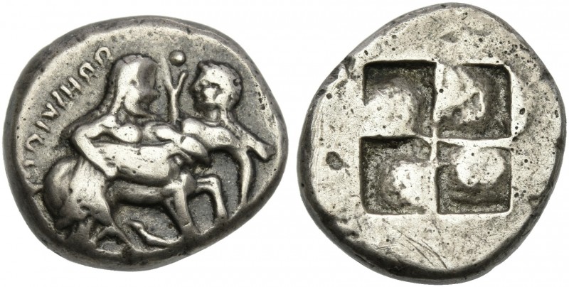 Thraco-Macedonian tribes, The Orrescii. 
Stater circa 500-490, AR 20 mm, 8.61 g...