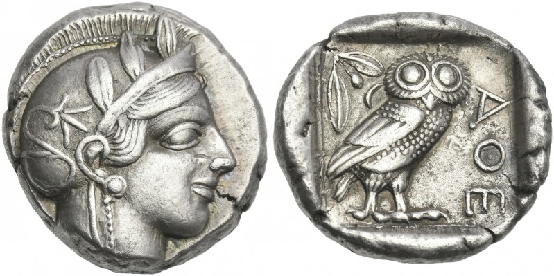 Attica, Athens. 
Tetradrachm circa 449-420, AR 25 mm, 17.09 g. Head of Athena r...