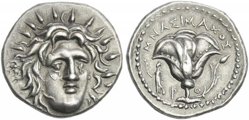 Islands off Caria, Rhodes. 
Didrachm, magistrate Mnasimachos circa 250-229, AR ...