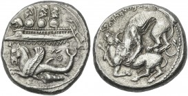 Byblos. Uzzibaal, circa 365 – 350. Shekel.
Privately purchased from C.J. Martin in the late 1980's.