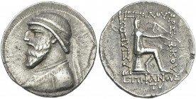 Kings of Parthia, Mithradates II, 129 – 88. Tetradrachm.