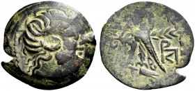 Cleopatra VII and Ptolemy XV Caesarion, 47 – 30. Bronze. Rare.