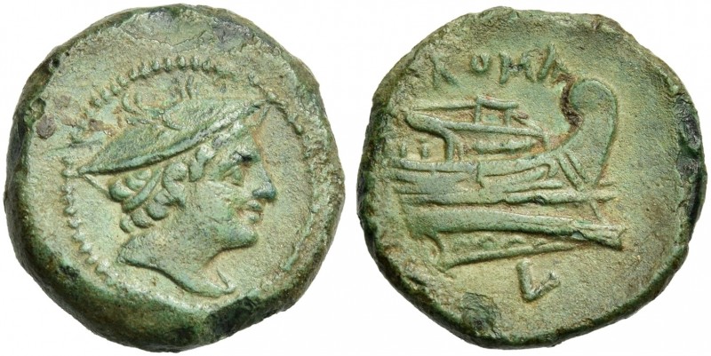 Semuncia, Luceria circa 214-212, Æ 17 mm, 4.43 g. Head of Mercury r. Rev. ROMA P...