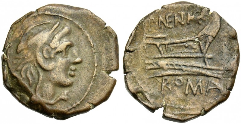 P. Maenius M.f. Antias or Antiaticus. Unofficial Quadrans, after 82, Æ 19 mm, 4....