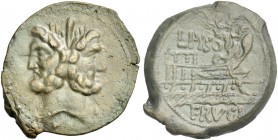 L. Calpurnius Piso L.f. L.n. Frugi. As 90.
Ex NAC 40, 2007, 444.