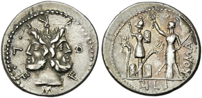M. Furius L.f. Philus. Denarius 121, AR 20 mm, 3.97 g. M·FOVRI·L·F Laureate head...