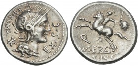 M. Sergius Silus. Denarius 116 or 115.