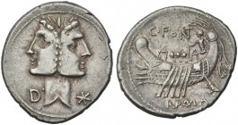C. Fonteius. Denarius 114 or 113.