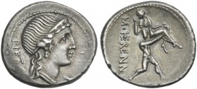 M. Herennius. Denarius 108 or 107.