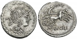 M. Lucilius Rufus. Denarius 101.
Ex Busso Peus 279, 1972, 90.