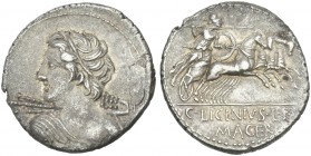 C. Licinius L.f. Macer. Denarius 84.