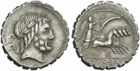 Q. Antonius Balbus. Denarius serratus 83-82.