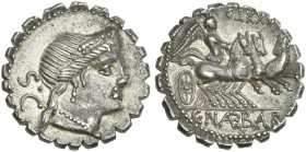 C. Naevius Balbus. Denarius serratus 80.