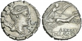 T. Claudius Nero. Denarius serratus 79.