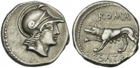 P. Satrienus. Denarius 77. An extremely rare variety.