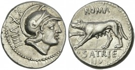 P. Satrienus. Denarius 77.