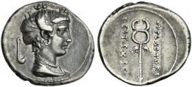 M. Plaetorius M. f. Cestianus. Denarius 69. Scarce.
