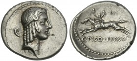 C. Calpurnius L.f. Frugi. Denarius 67.