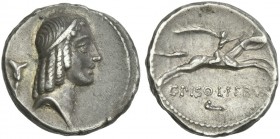 C. Calpurnius L.f. Frugi. Denarius 67.