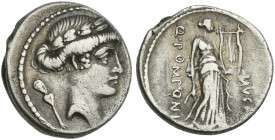 Q. Pomponius Musa. Denarius 66.