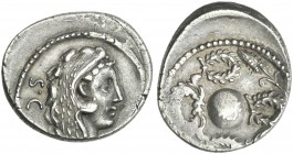 Faustus Cornelius Sulla. Denarius 56.