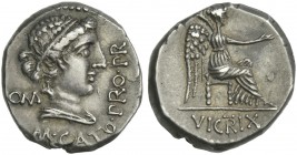 M. Porcius Cato. Denarius, Africa 47-46.