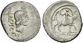 L. Valerius Acisculus. Denarius 45. Rare.
From the Haviland collection.