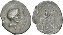 Sextus Pompeius Magnus Pius. Denarius 44. Very rare.From the RBW collection.