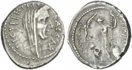 C. Iulius Caesar and P. Sepullius Macer. Denarius 44.
Ex Triton II, 1998, 724.