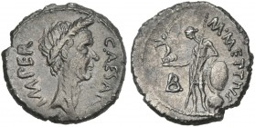C. Iulius Caesar and M. Mettius. Denarius 44. Rare.