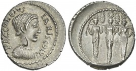P. Accoleius Lariscolus. Denarius 41.