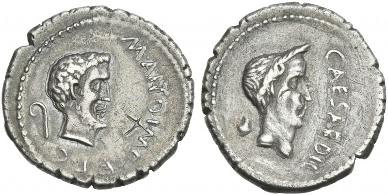 M. Antonius. Denarius, Gallia Transalpina and Cisalpina 43, AR 20 mm, 3.53 g. He...