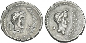 M. Antonius. Denarius, Gallia Transalpina and Cisalpina 43. Rare.
