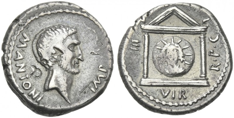 Marcus Antonius. Denarius, castrensis moneta in Italy (?) 42, AR 17 mm, 3.90 g. ...