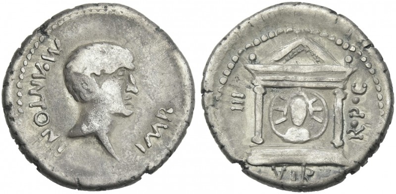 Marcus Antonius. Denarius, castrensis moneta in Italy (?) 42, AR 19 mm, 3.70 g. ...