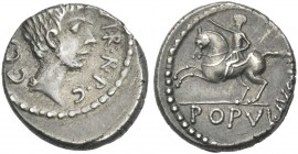 C. Caesar Octavianus. Denarius, mint moving 41. Very rare.From the RBW collection.