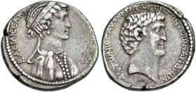 Cleopatra and M. Antonius. Tetradrachm circa 36-34. Rare.
Ex Hess-Leu 7, 1957, 336