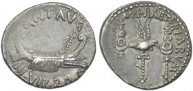 M. Antonius. Denarius, mint moving 32-31. Scarce.From the RBW collection.