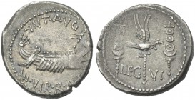 M. Antonius. Denarius, mint moving 32-31.
From the JD collection.