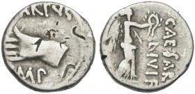 Octavianus and M. Pinarius Scarpus. Quinarius, Cyrenaica 31. Exceedingly rare.