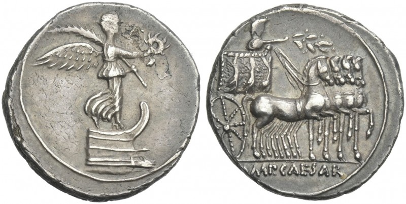 Octavian, 32 – 27 BC. 
Denarius, Brundisium and Roma (?) circa 29-27 BC, AR 19 ...