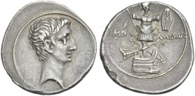 Octavian. Denarius, Brundisium and Roma (?) c. 29-27 BC.
Ex Credit Suisse Bern FPL 27, 1978, 156.
