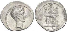 Octavian. Denarius, Brundisium and Roma (?) c. 29-27 BC.